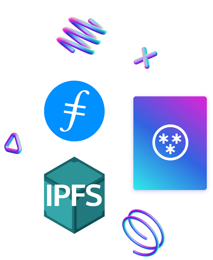 Cluster of logos for the technologies that make web3.storage work